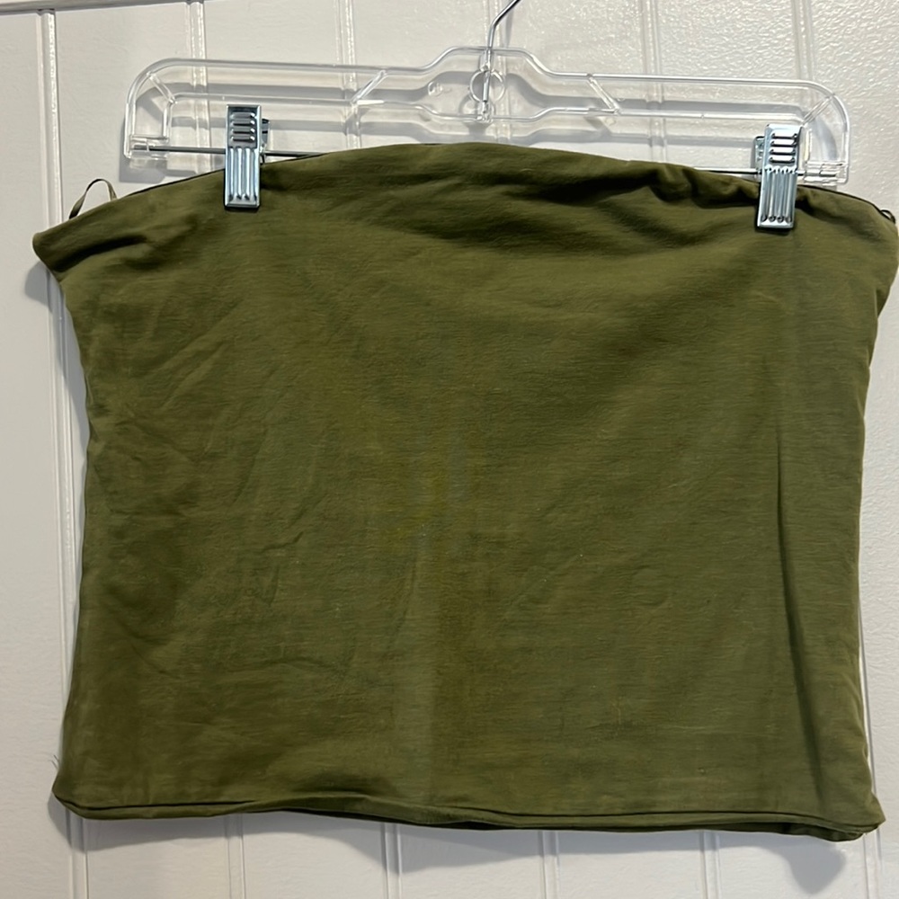 Strapless green top